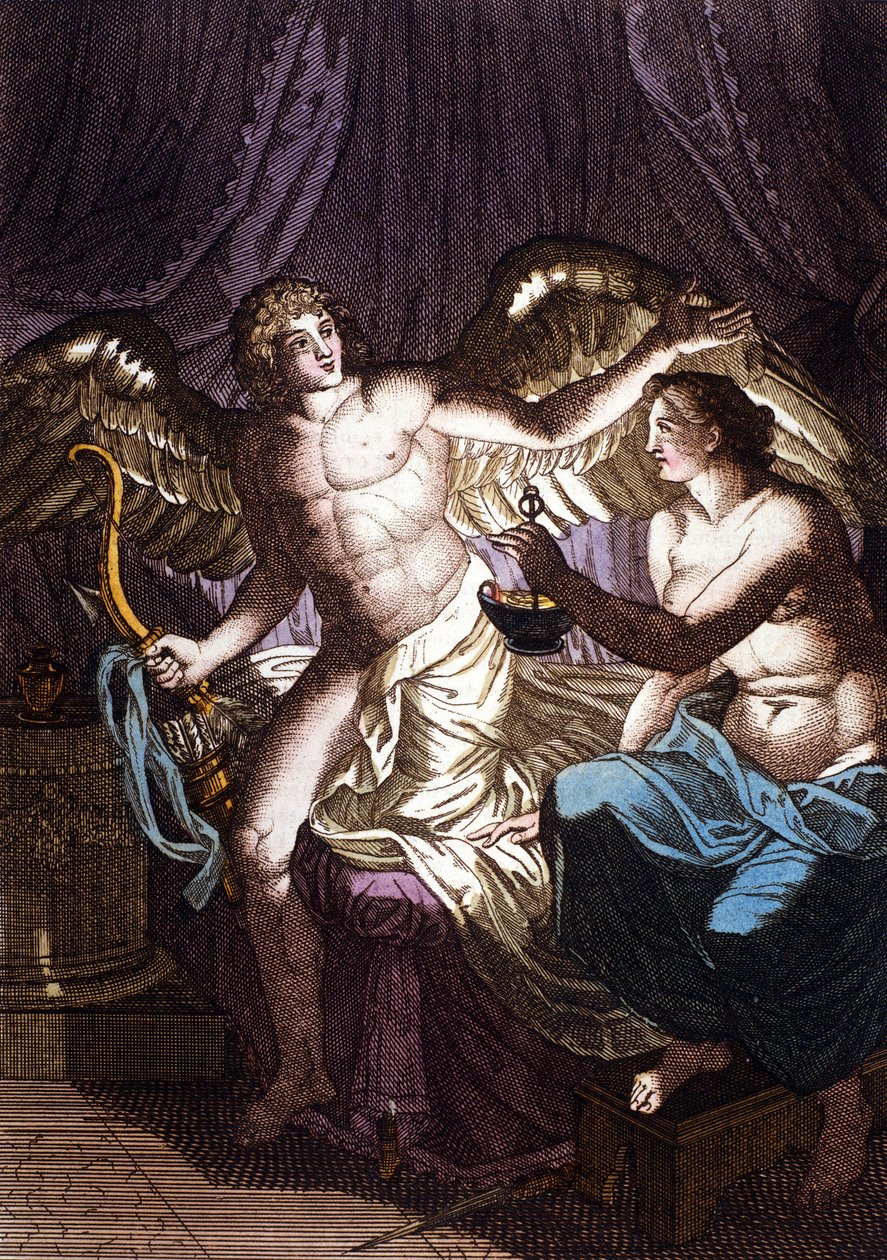 Amor e Psique. Gravura no "Dictionnaire d