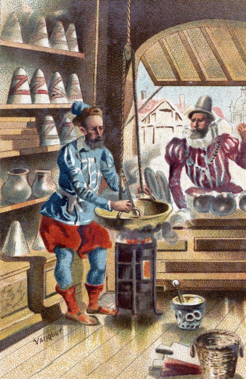 Um boticário no início do século XVII. de Unknown artist