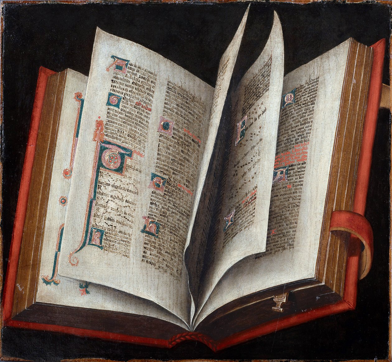 Um Livro Litúrgico Aberto - Anónimo - c. 1525 - Óleo sobre madeira - Museu de História de Arte, Vienne de Unknown artist