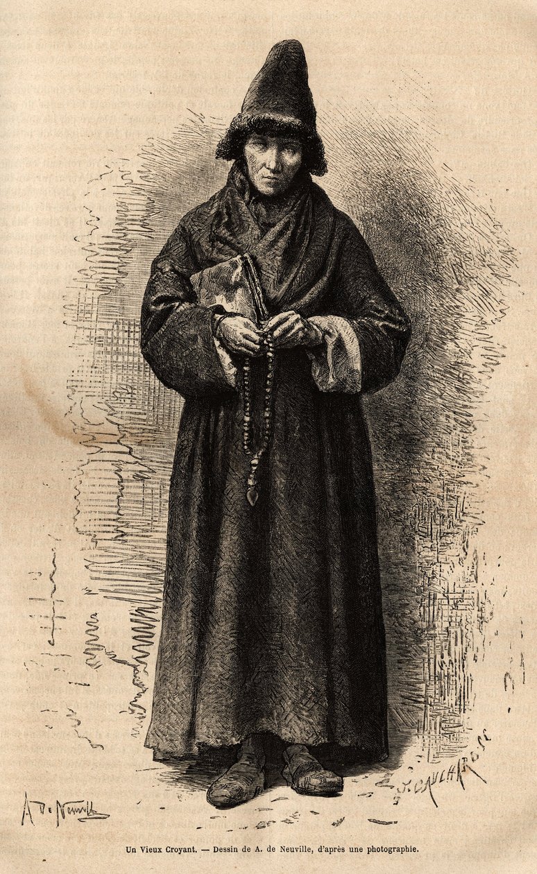 Um antigo crente, pertencente à Igreja Popular Russa (e rejeitando a Igreja Ortodoxa), representando um dos incontáveis cultos que se desenvolveram no território, tomando este pretexto religioso para expressar o seu profundo desacordo político com os muçul de Unknown artist
