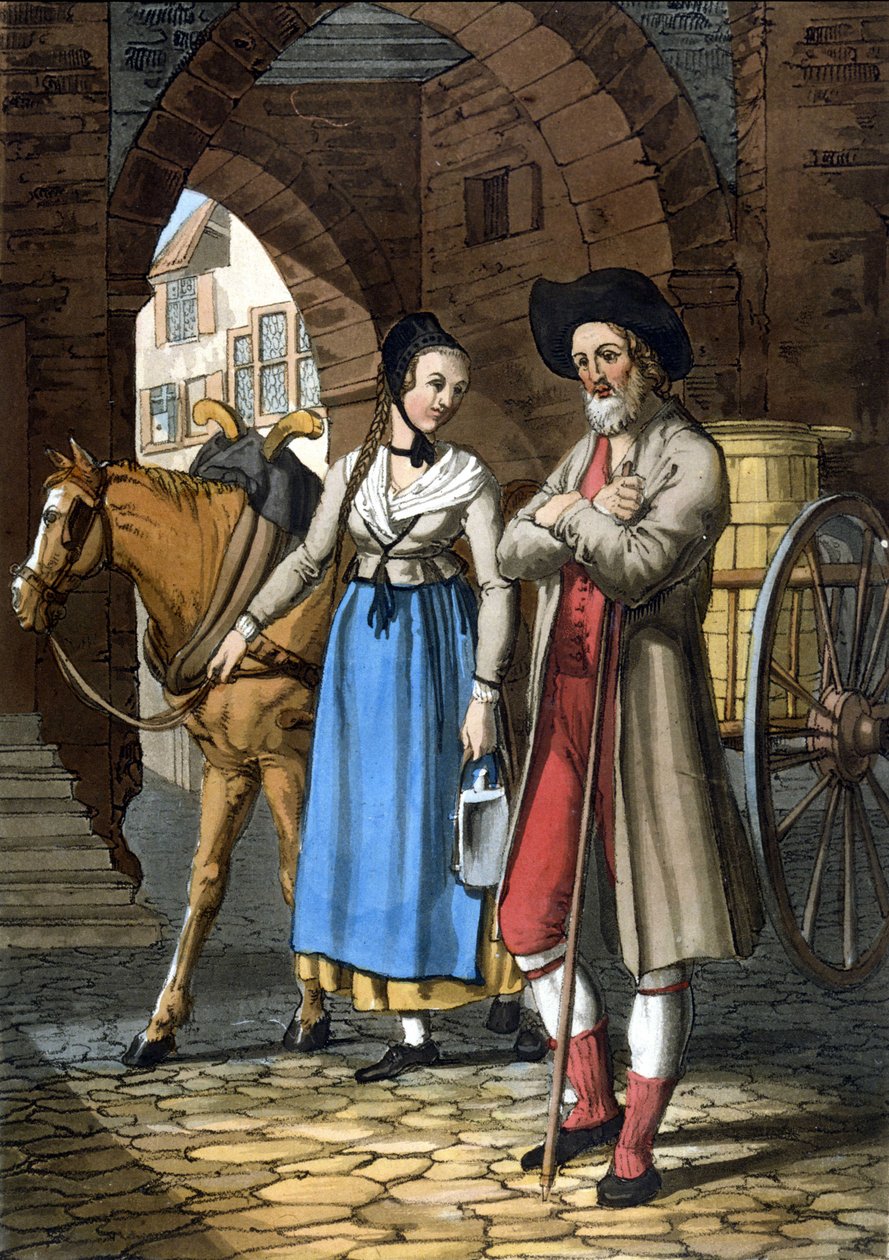 Anabaptistas de Basileia. Século XIX. Litografia. de Unknown artist
