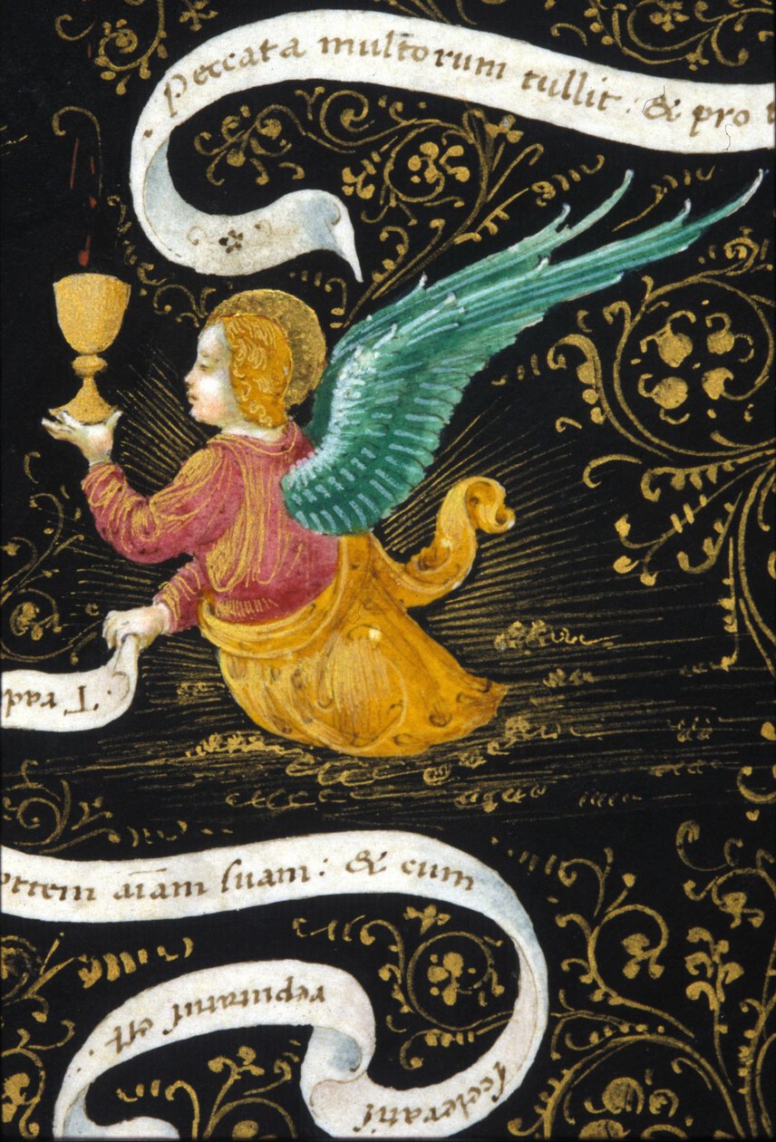 O Angel a usar um cálice. Miniatura de Belbello da Pavia de Unknown artist