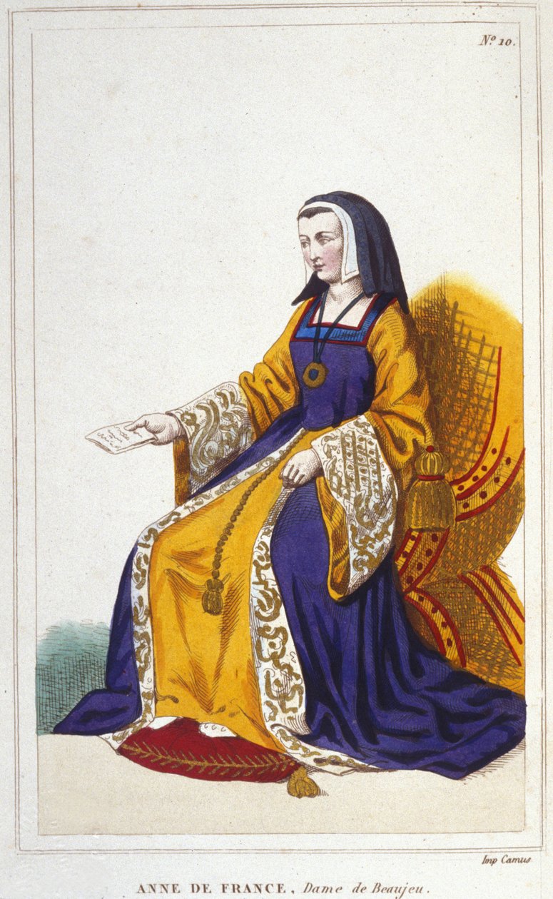 Ana de Beaujeu ou Ana de França, princesa francesa (1460-1522), filha mais velha do golfinho Luís, futuro Luís XI, governou com a ajuda do seu marido, Pierre de Beaujeu, tenente-general do reino, a quem Luís XI tinha confiado a custódia de de Unknown artist