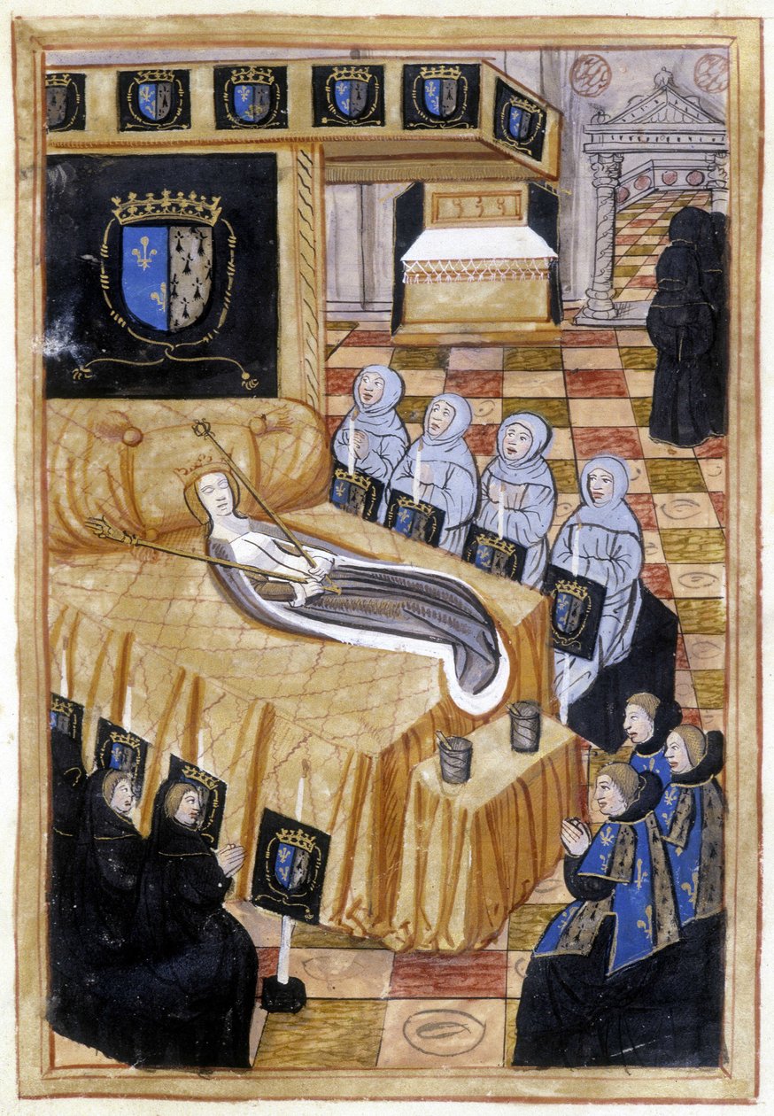 Ana da Bretanha no seu leito de morte (1514). de Unknown artist