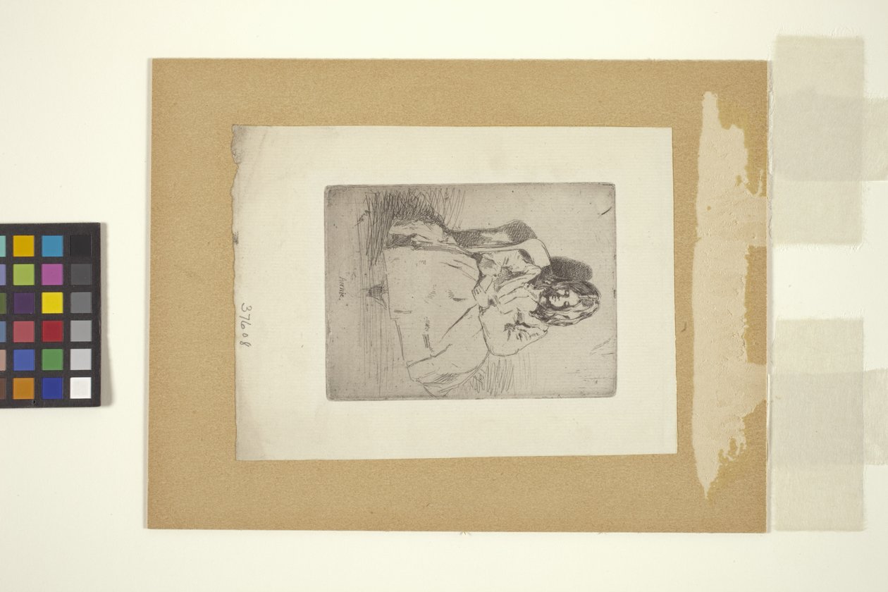 Annie, sentada (gravura) de Unknown artist