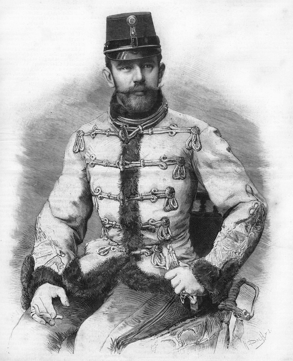 Arquiduque Rodolfo de Habsburgo (1858-1889), Príncipe Herdeiro da Áustria. Gravura de 1889. de Unknown artist