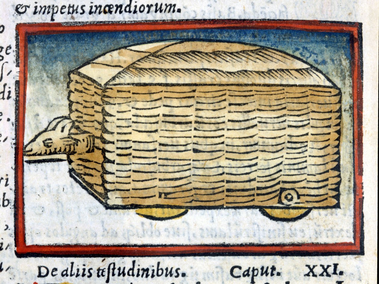Áries - uma espécie de tanque - em "De architectura" de Vitruva a partir de 1630. de Unknown artist