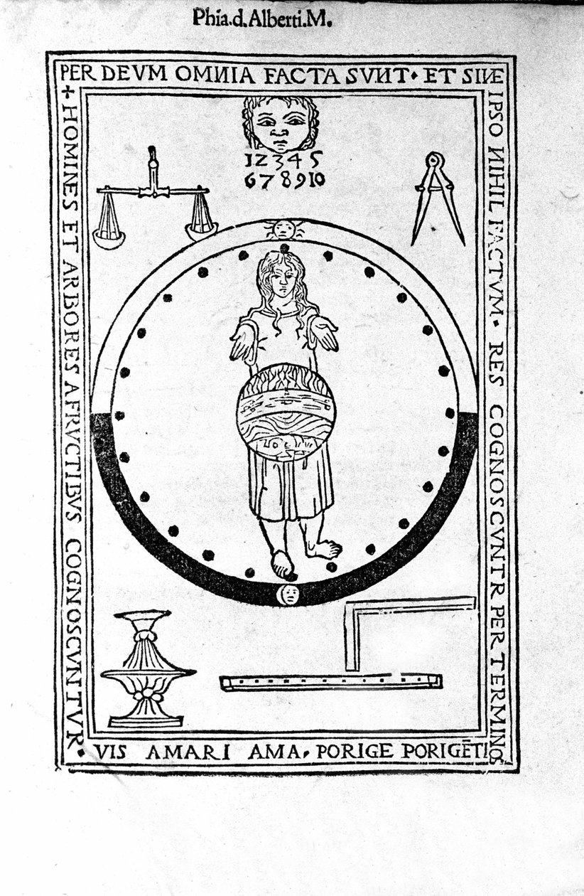Aristotelis libri IV de coelo et mundo Cum Expositione S.Thomae de Aquino et Cum Additione Petri Alverniae. Este é o livro de Aristóteles com o comentário de São Tomás de Aquino com uma explicação adicional de Pedro de Álvernia. Veneza, edição de 1495 de Unknown artist