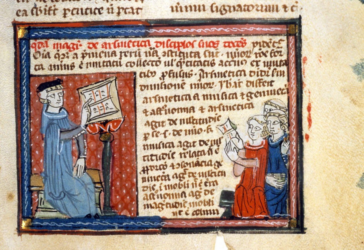 Curso de Aritmética - Iluminação da Idade Média (ref.418 de Unknown artist