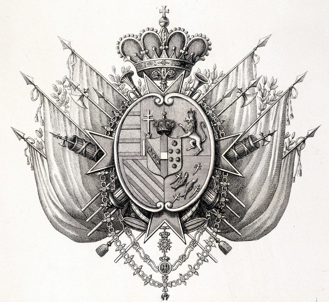 Braços da Toscana, início do século XIX. Leopold of Tuscany. de Unknown artist