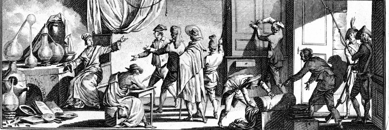 Prisão de Lavoisier no seu estúdio. de Unknown artist