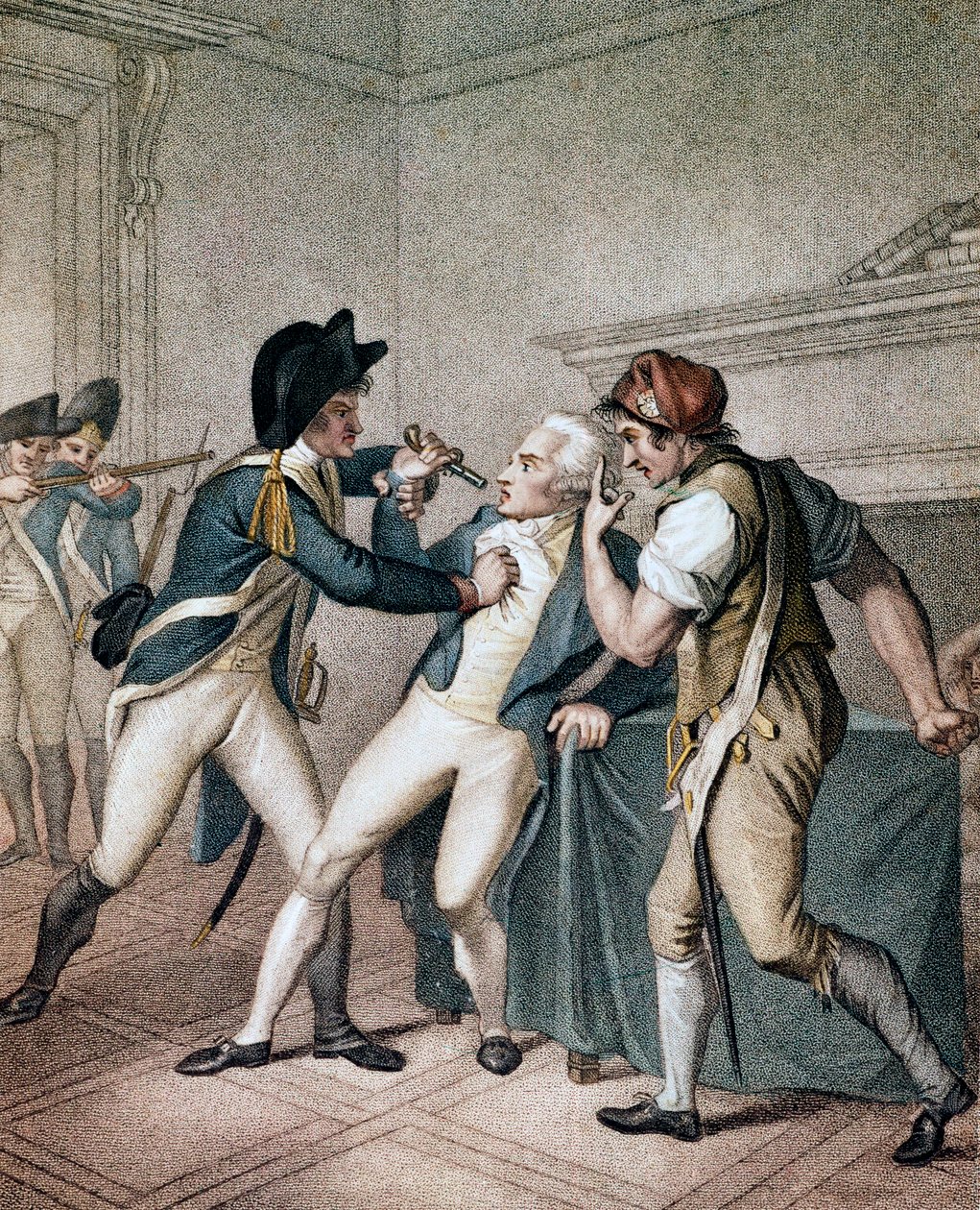 Prisão de Maximilien Robespierre, em 27/07/1794 - A Apreensão de Robespierre - Prisão de Robespierre de Unknown artist