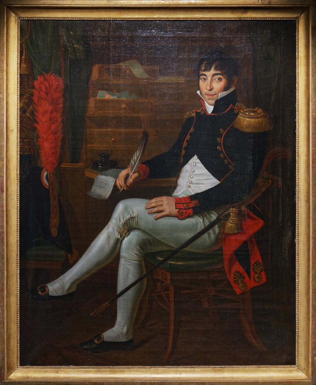 Oficial de Artilharia sob o Império, c.1804-15 (óleo sobre tela) de Unknown artist