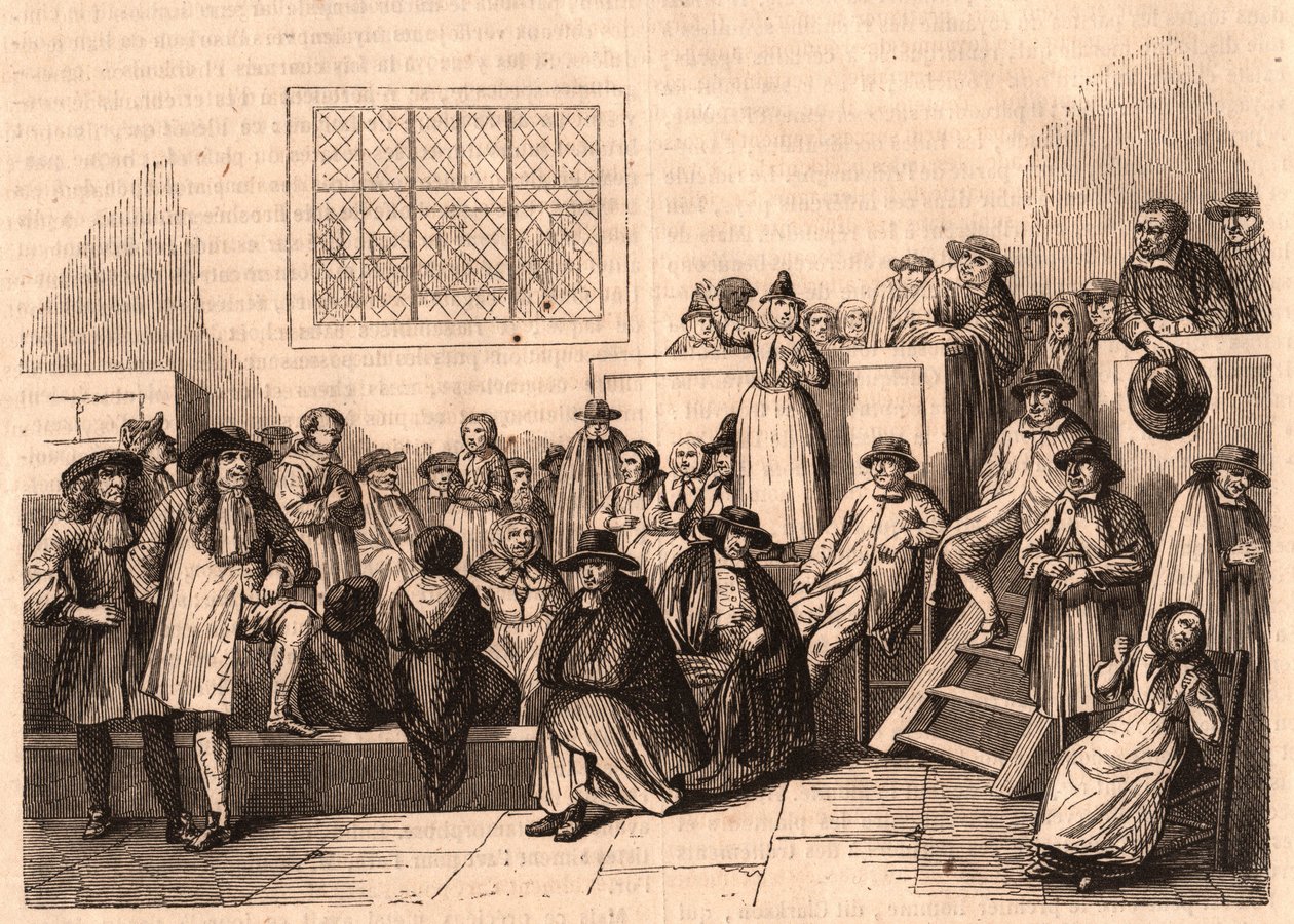 Assembléia dos Quakers no século 18 em Londres, Reino Unido de Unknown
