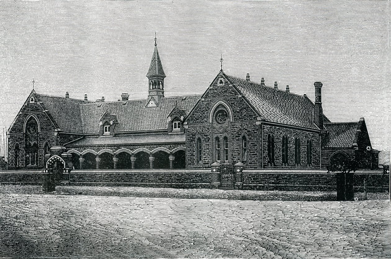 Austrália: Uma escola pública de Adelaide, c.1885 (gravura) de Unknown artist