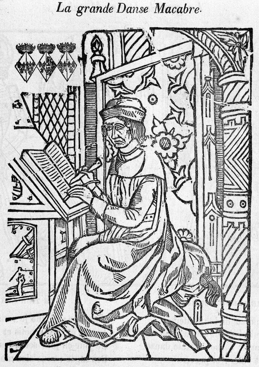Autor da grande escrita de dança macabra. de Unknown artist
