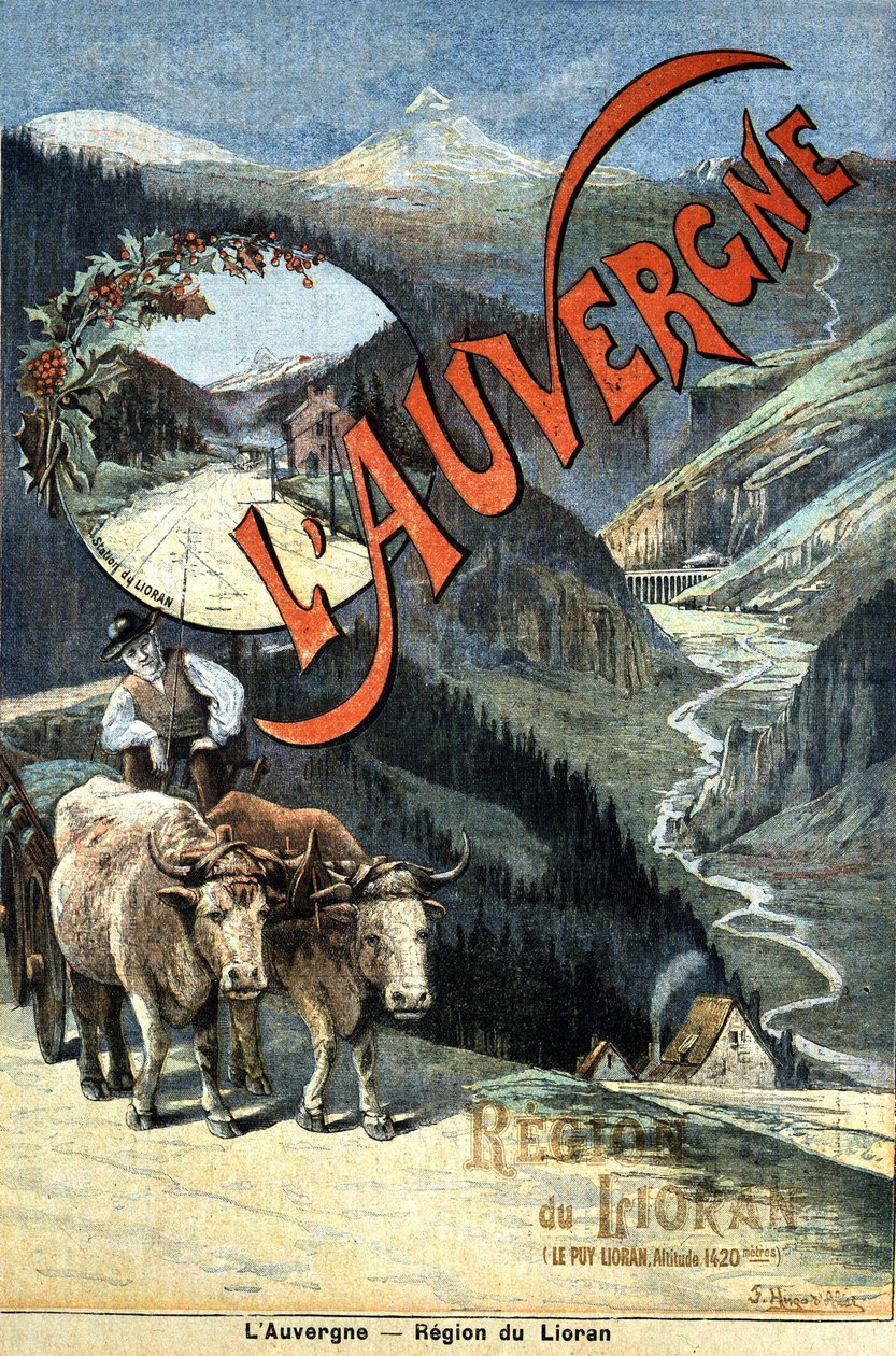 Serra de Auvergne, região de Lioran, publicidade turística, final do século XIX de Unknown artist