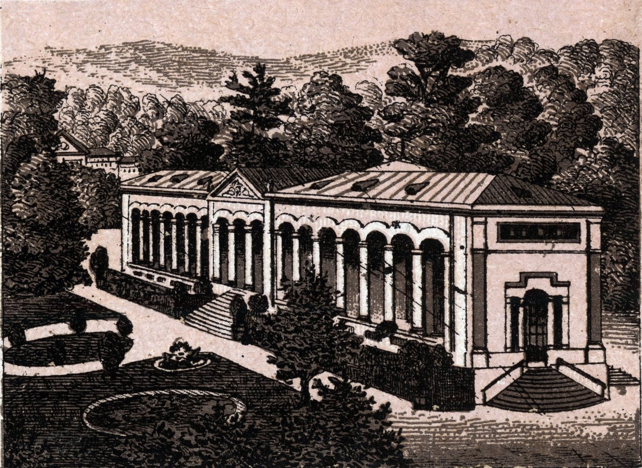 Baden Baden (Baden-Baden), Alemanha: vista do Colonnade. em "O mundo ilustra 168 vistas" Sem data (final do século XIX) de Unknown artist