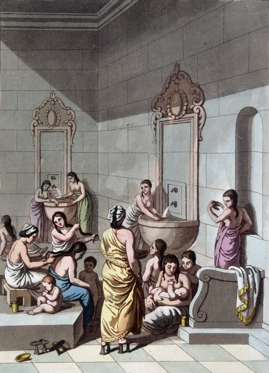Bains publics en Palestine - in "Le costume ancien et moderne" de Ferrario, ed. Milão de Unknown artist