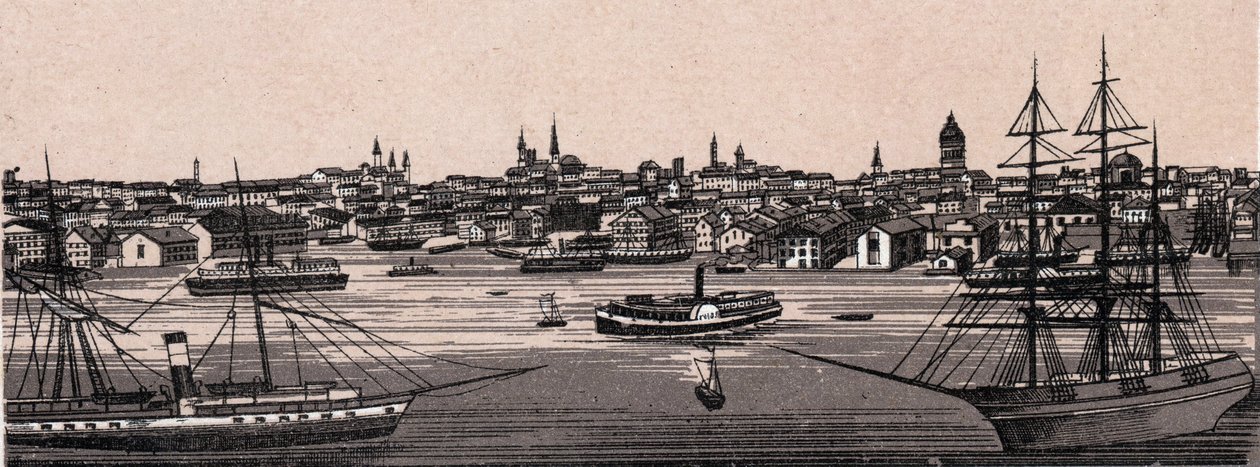 Baltimore, Estados Unidos: Vista Geral. em "The World Illustrates 168 Views" Sem data (final do século XIX) de Unknown artist