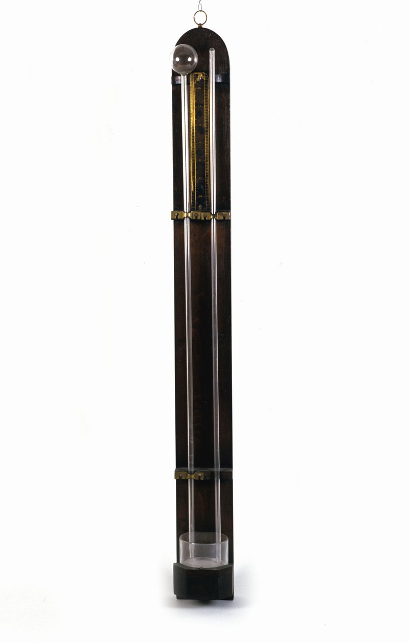 Barômetro (tubo de mercúrio), invenção da Evangelista Torricelli ou Toricelli (1608 - 1647). Museu de Ciência e Tecnologia. Milão de Unknown artist