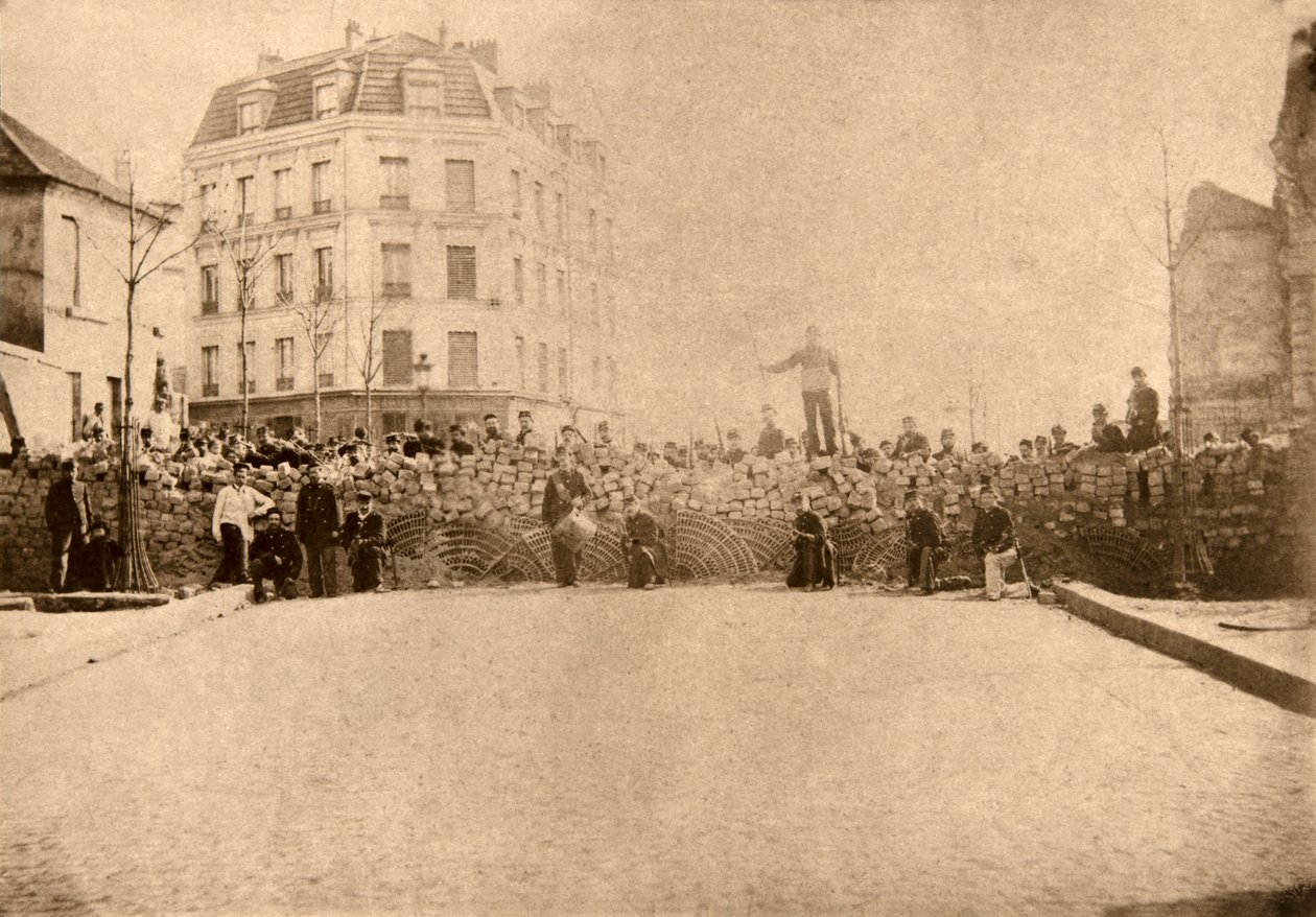 Barricada nas alturas do Menilamount, Paris, Março de 1871 de Unknown artist