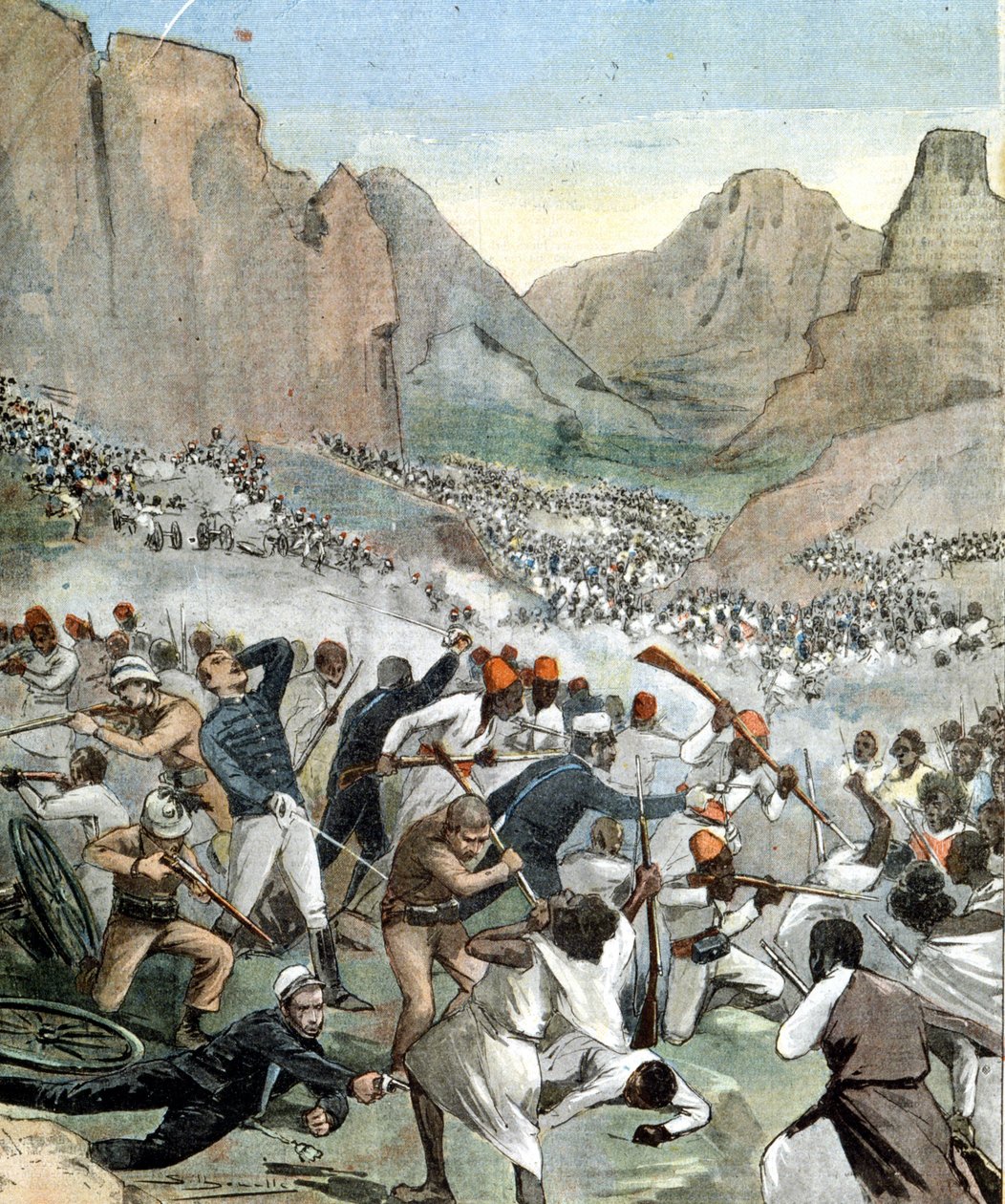 Batalha de Adoua entre a Itália e a Etiópia de Unknown artist
