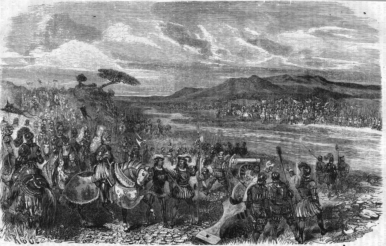 Batalha de Fornoua (Fornovo) (Itália) sob o comando de Carlos VIII em 6 de julho de Unknown artist