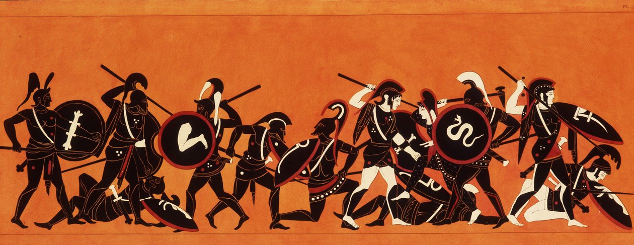Batalha dos Gregos e dos Troianos (Guerra de Tróia) 1808-1810 (pintura) de Unknown artist