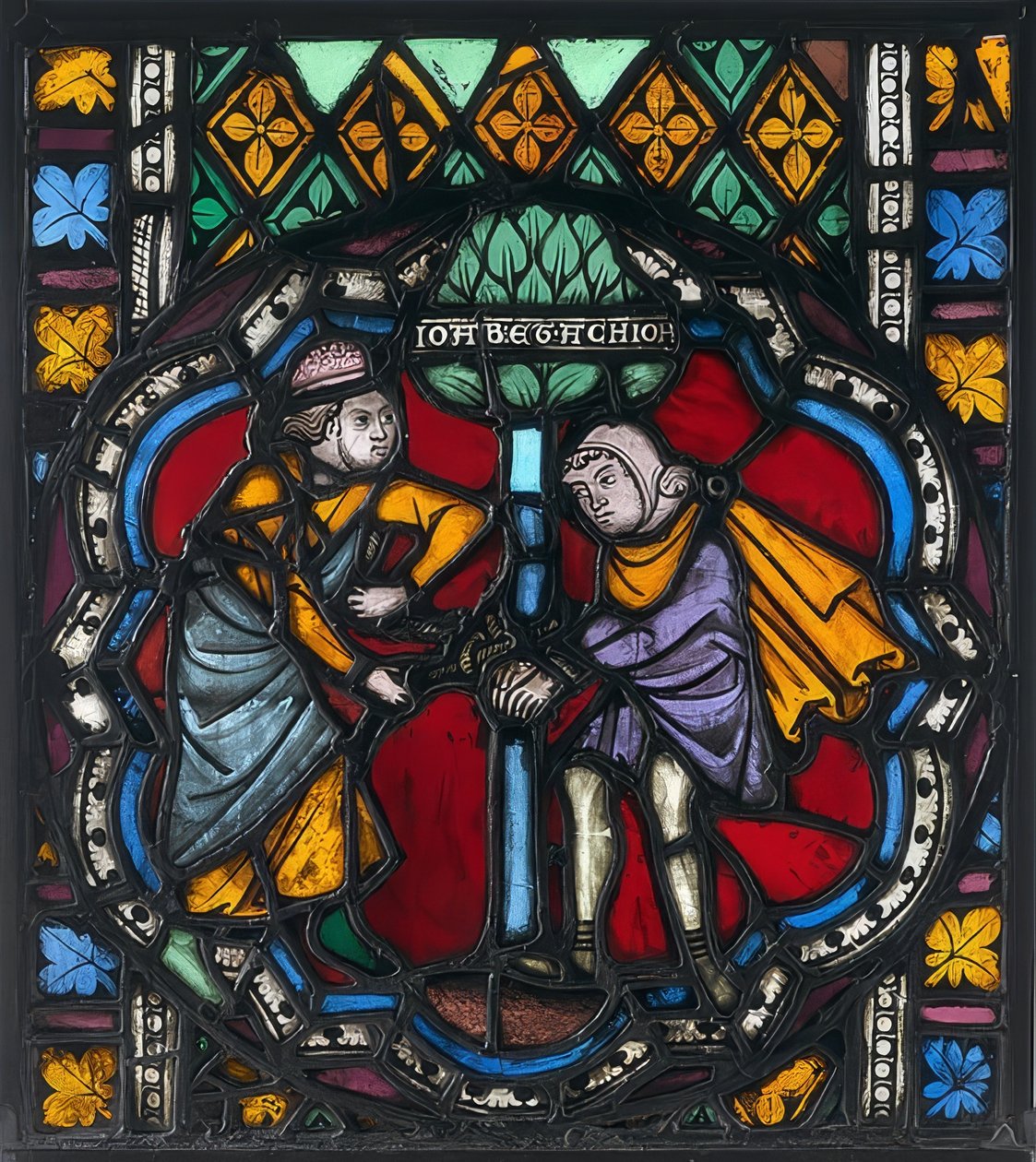 Painel de vidro significativo. Estrasburgo, por volta de 1270 (provavelmente anteriormente de St. Thomas) de Unknown