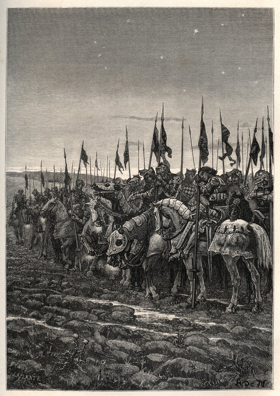 Antes da batalha de Agincourt - Guerra dos 100 anos: Batalha de Azincourt (Pas-de-Calais) 25 de Outubro de Unknown artist