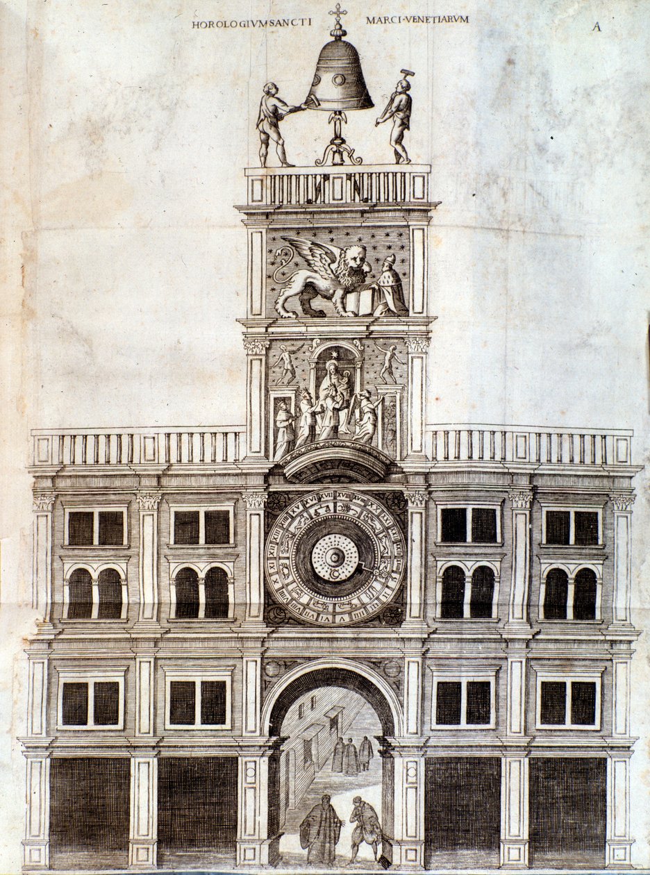 Torre sineira da igreja de São Marco em Veneza. Página de De campanis por Rocca de Unknown artist