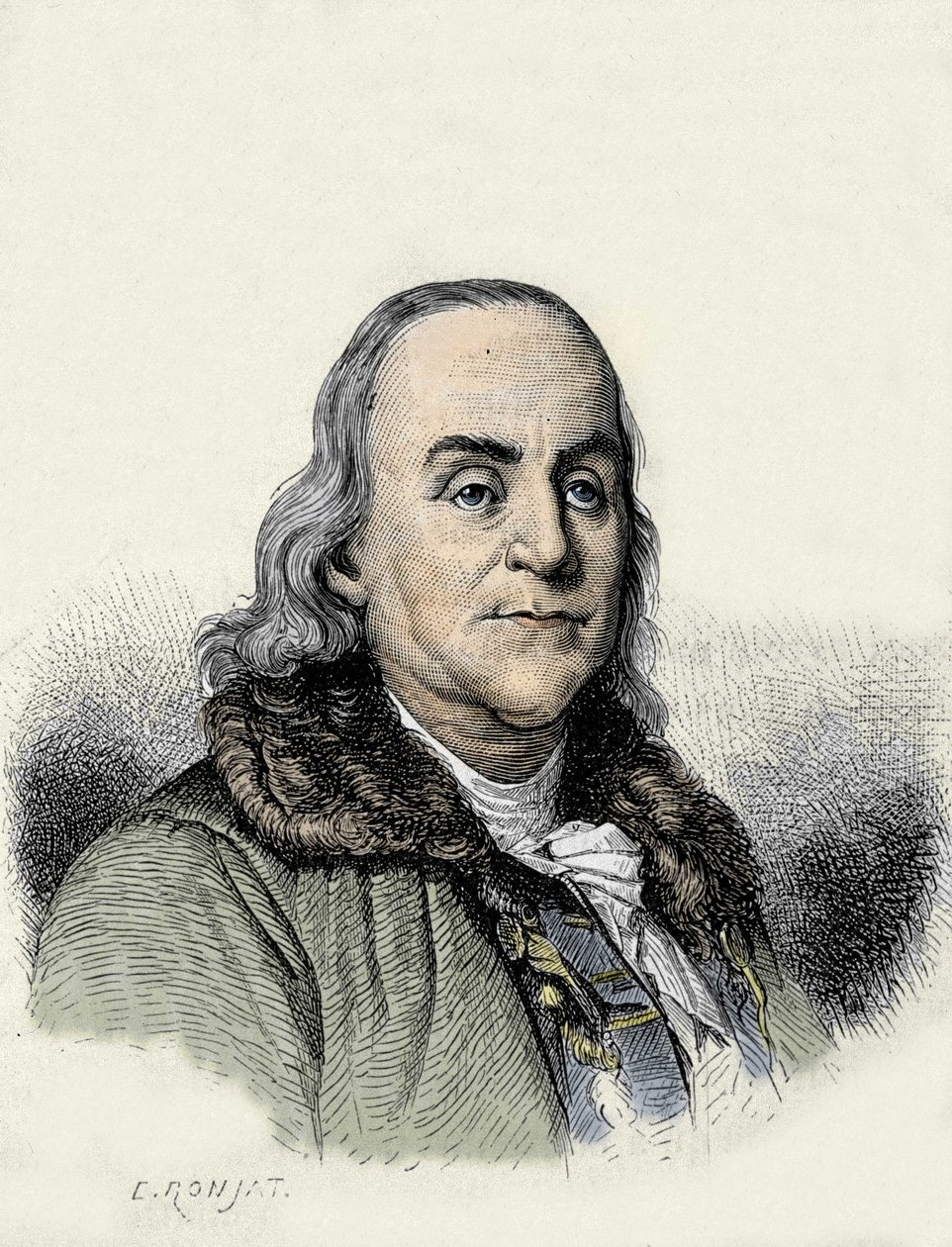 Benjamin Franklin (1706-1790), filósofo, físico e embaixador americano. de Unknown artist