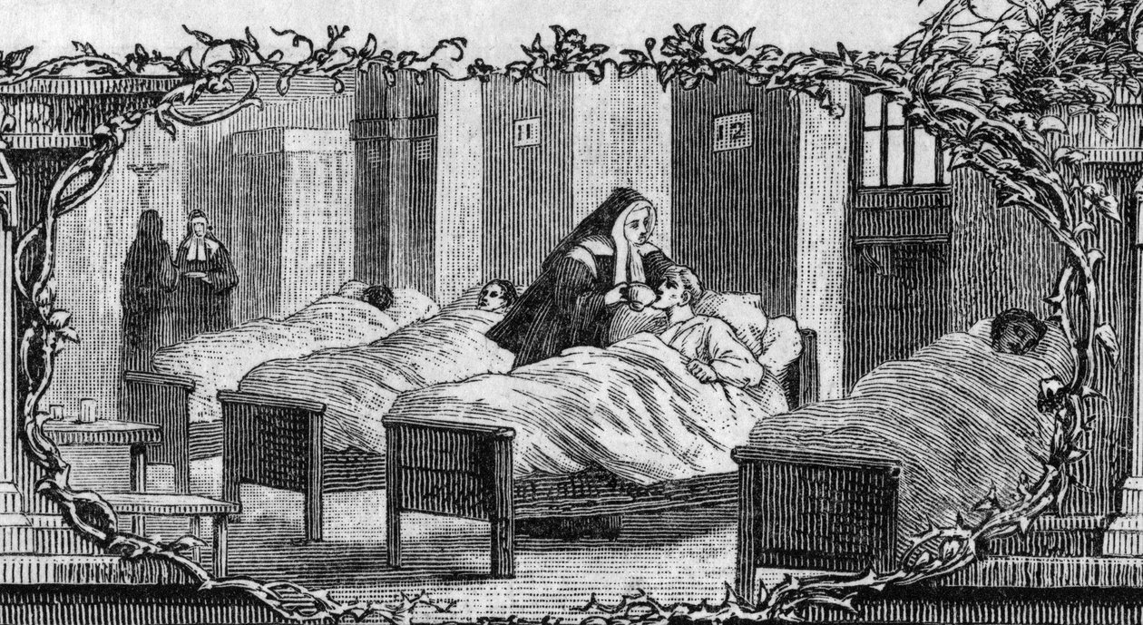 Bernadette Soubirous (1844-1879) com o vestido de freira que cuida dos doentes. de Unknown artist