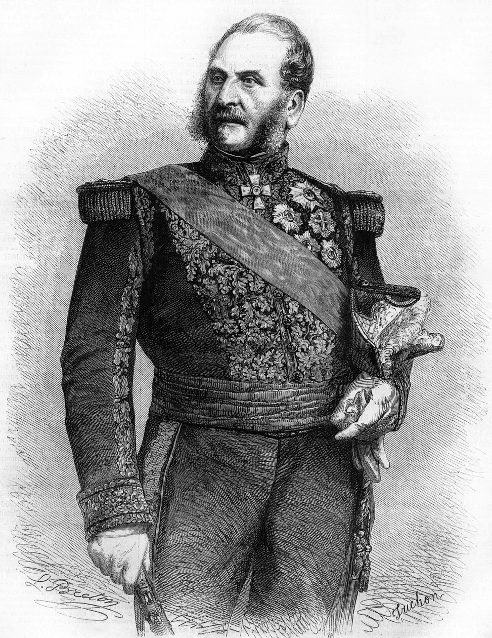 Bernard Pierre Magnan. Maréchal de France (1791 a 1865). gravura a partir de 1865. de Unknown artist