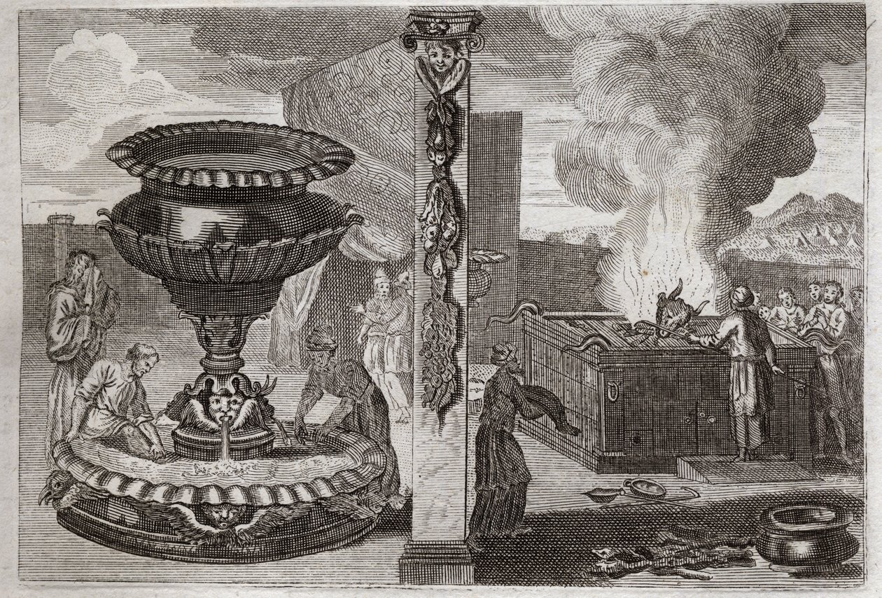 Bíblia de Royaumont, Velho Testamento: Altar de Perfumes. A figura dos dois altares, o dos perfumes, e o dos holocaustos. Ilustração de 1811. de Unknown artist