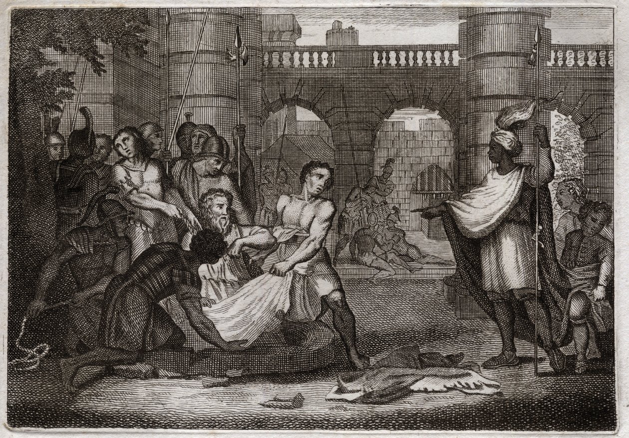 Bíblia de Royaumont, Velho Testamento: Jeremias profeta. O santo profeta e o poço. Ilustração de 1811. de Unknown artist