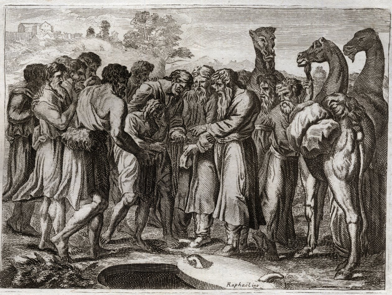 Bíblia de Royaumont, Velho Testamento: José vendido pelos seus irmãos. de Unknown artist