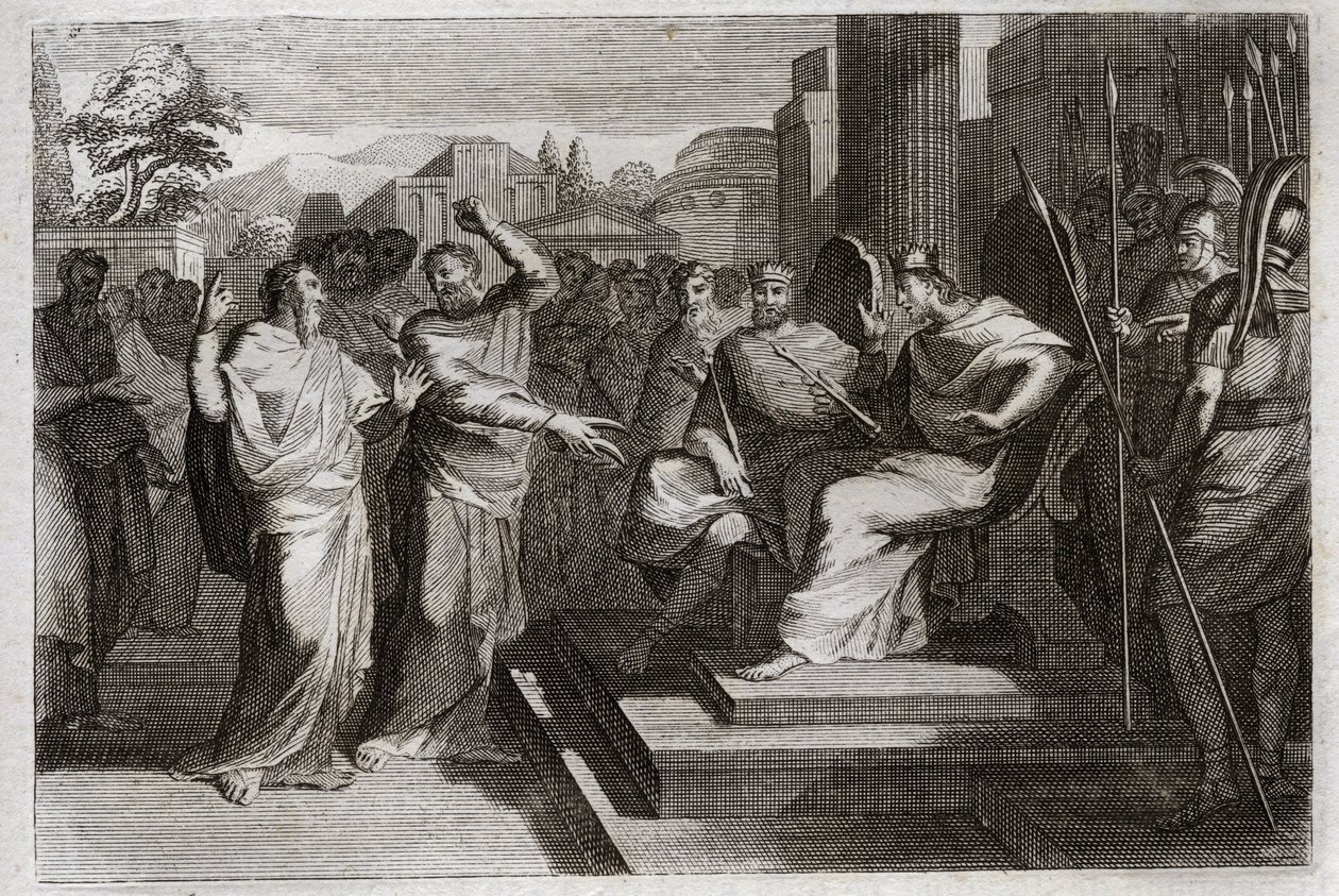 Bíblia de Royaumont, Velho Testamento: Piete de Josafá. Jehosafá, o rei mais piedoso de Judá, faz tremer todos os príncipes que estão ao redor dele, e testifica de várias maneiras a sua piedade para com Deus, o que o fez vitorioso sobre os seus inimigos. I de Unknown artist