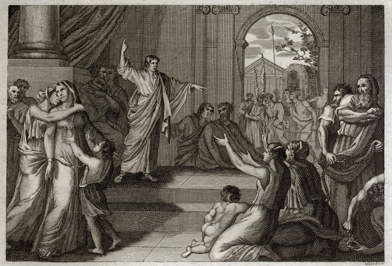 Bíblia de Royaumont, Velho Testamento: Susanne delivree. Deus usa a sabedoria do jovem Daniel para iludir Susanne da morte, à qual ela havia sido injustamente condenada. Ilustração de 1811. de Unknown artist