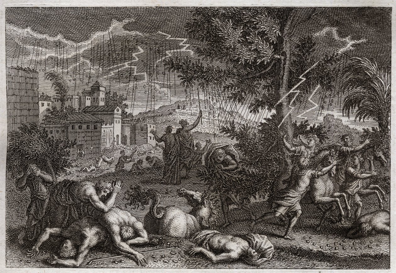 Bíblia de Royaumont, Velho Testamento: As Dez Chagas do Egipto. Ilustração de 1811. de Unknown artist