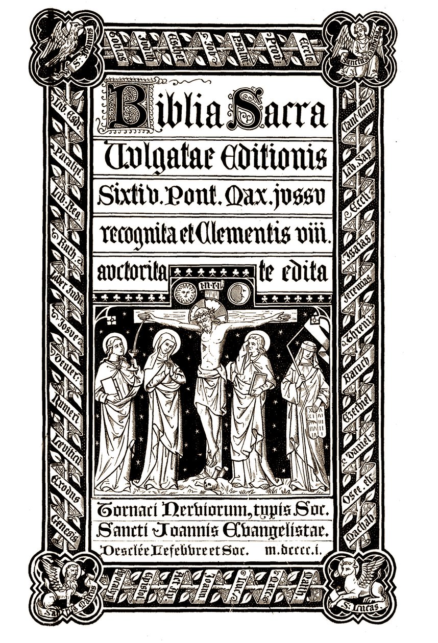 Biblia Sacra, Tournai 1881 - Biblia Sacra, Vulgatae Editionis, Sixit V. Pont. Max. Jussu recognita ed ed Clementis VIII auctorita que editou de Unknown artist