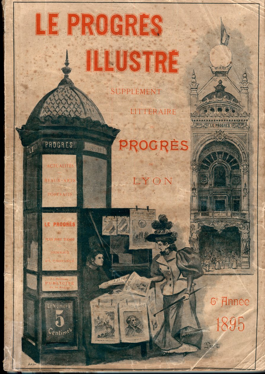 Encadernação do suplemento literário "Le Progres illsutre" du progres de Lyon de 1895 (Coluna Morris) de Unknown artist