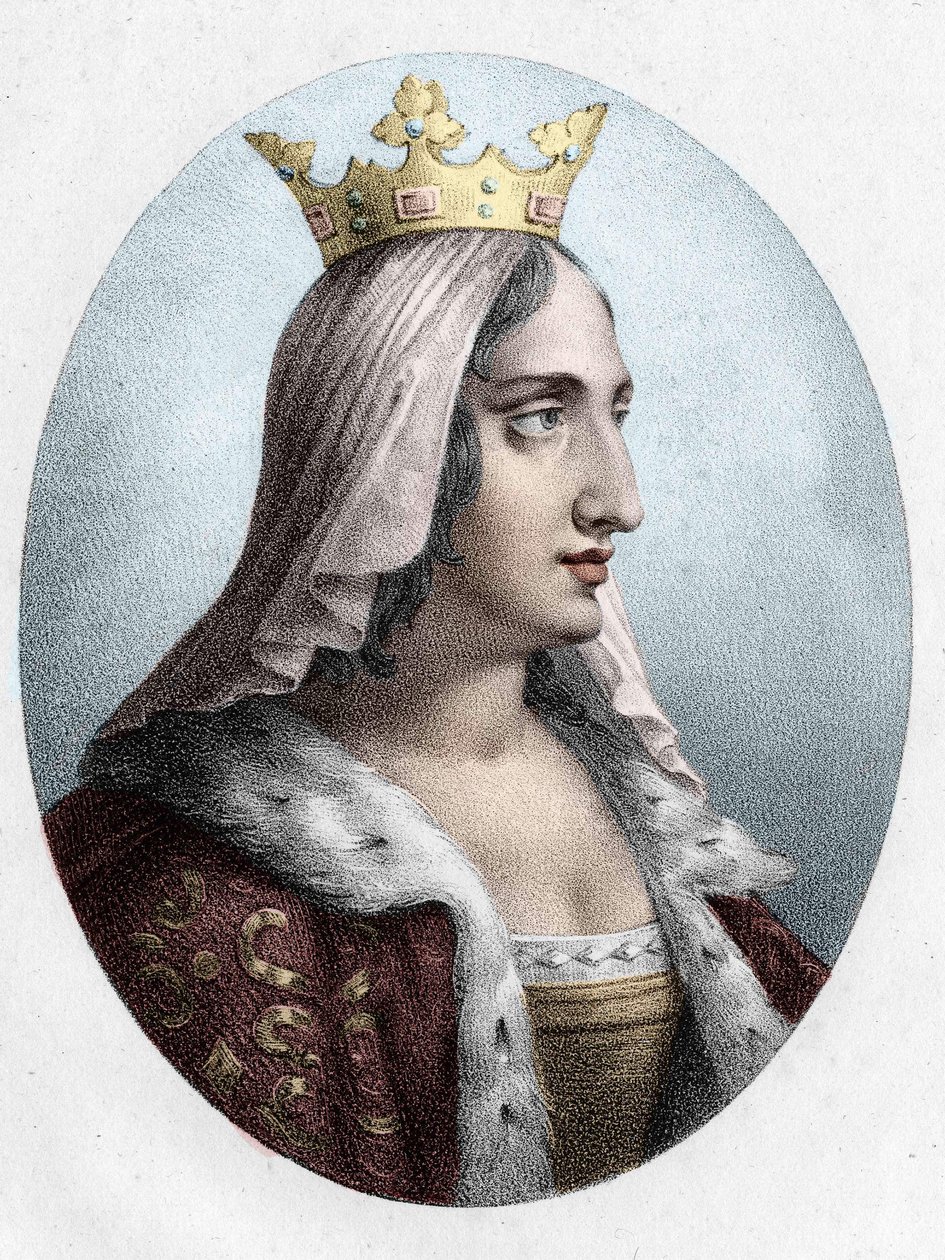 Blanche de Castile. Rainha de França (1188 a 1252). esposa do Rei Luís VIII. gravura do século XIX. de Unknown artist