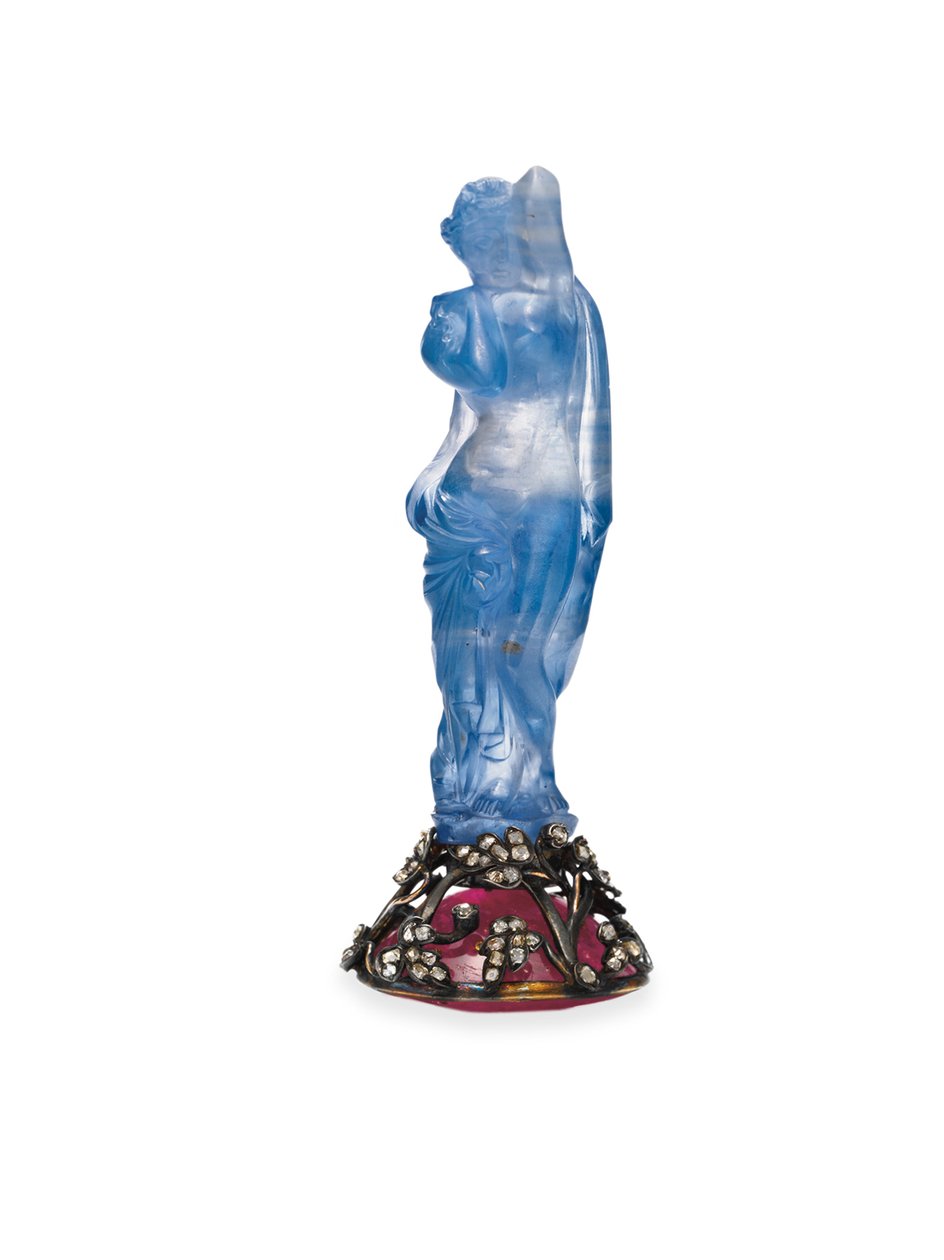 Escultura &39;Vênus Azul&39;, meados do século 19 (safira, espinélio e diamantes) de Unknown artist