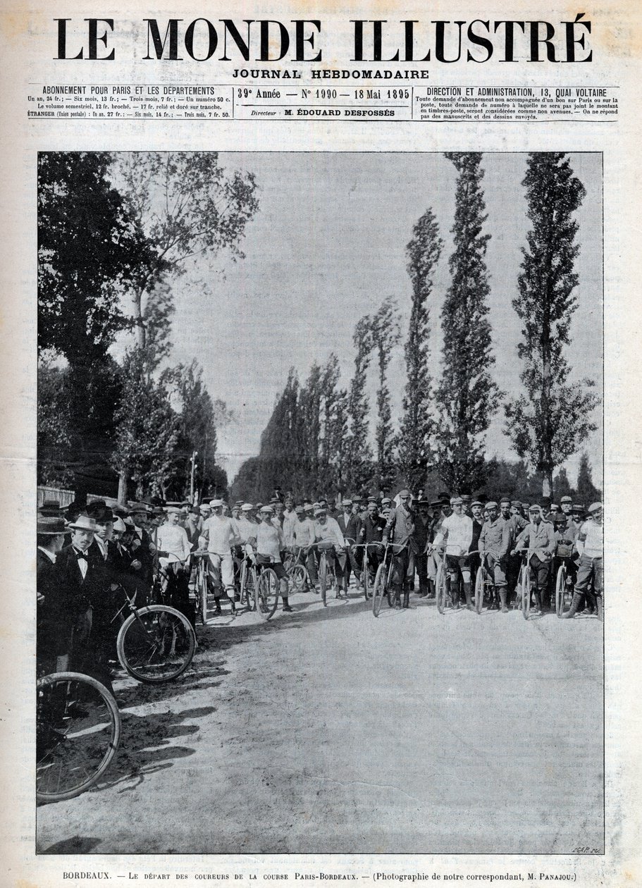 Bordeaux - o início da corrida Paris-Bordeaux - cobertura do "The Illustrous World" de 1895 - de Unknown artist