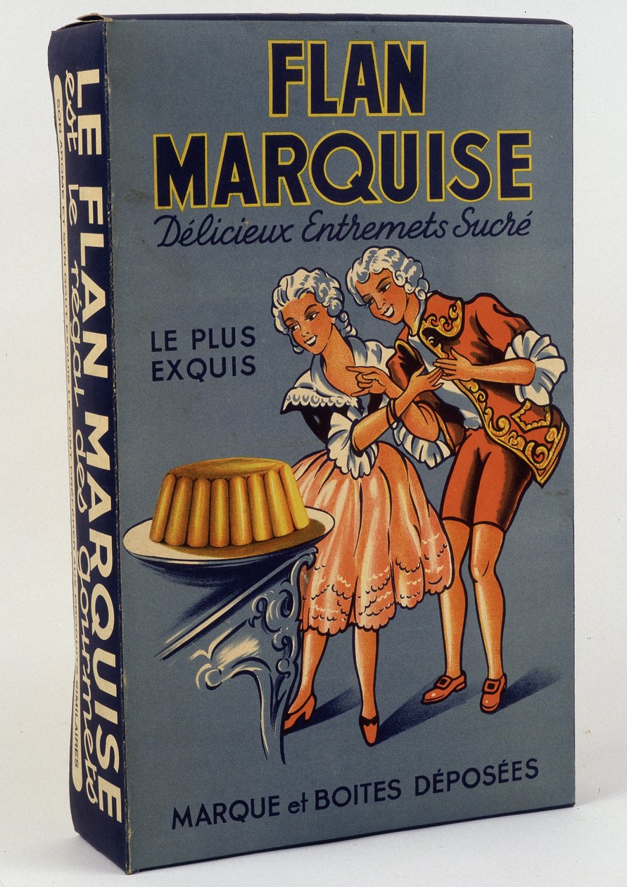Caixa de produto "Flan Marquise": Deliciosos entremeses doces", n.d. século XIX de Unknown artist