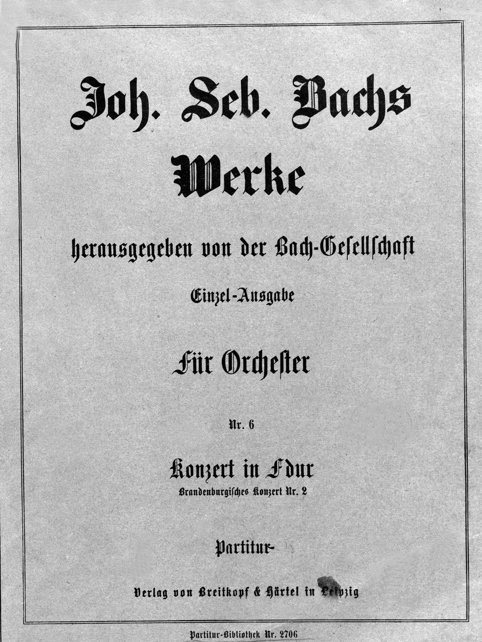 Concerto Brandenburg No. 2, frontispício da partitura de John Sebastian Bach (Johann Sebastian Bach de Unknown artist