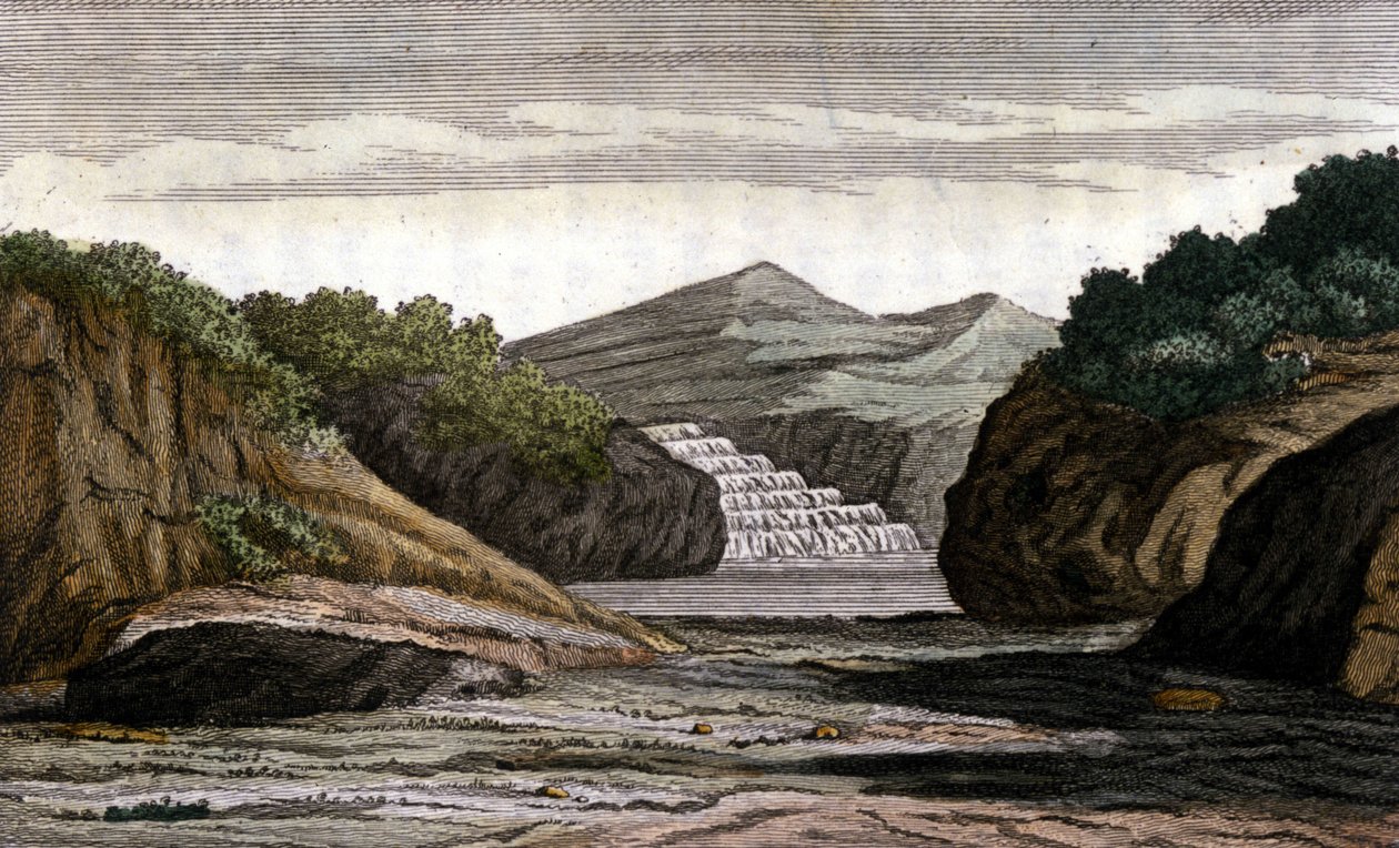 Brasil, rio e terra rica em pepitas douradas. Gravura do século XIX) /Leemage de Unknown artist