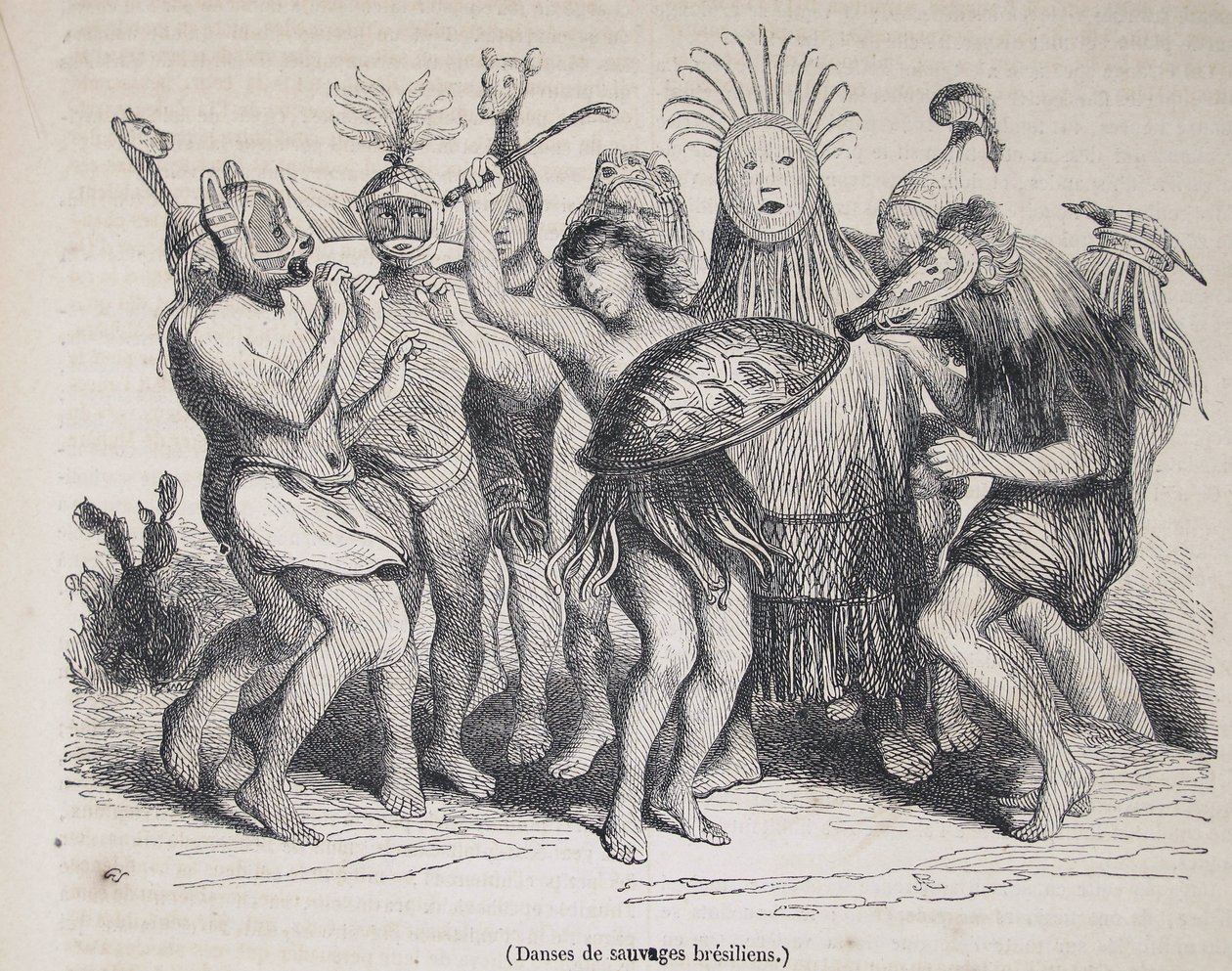 Nativos brasileiros dançando, de Le Magasin Pittoresque de Unknown artist